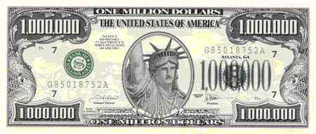 Statue of Liberty Million Dollar Bill